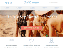 Tablet Screenshot of cliniccompare.co.uk